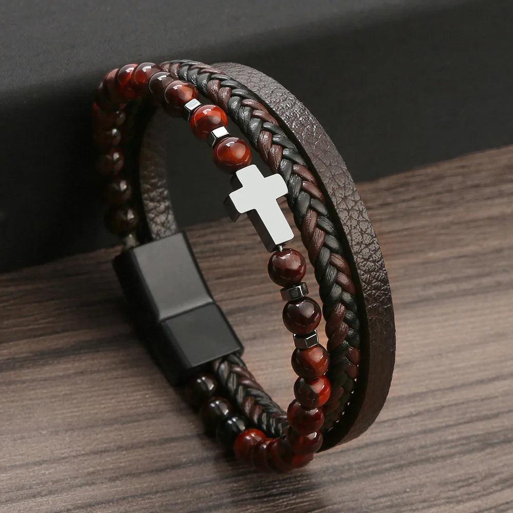 Bracelete Masculino Davi - Agma Brasil - Pulseira Masculina - Pulseiras Masculina - Pulseira Homem - Pulseira Couro