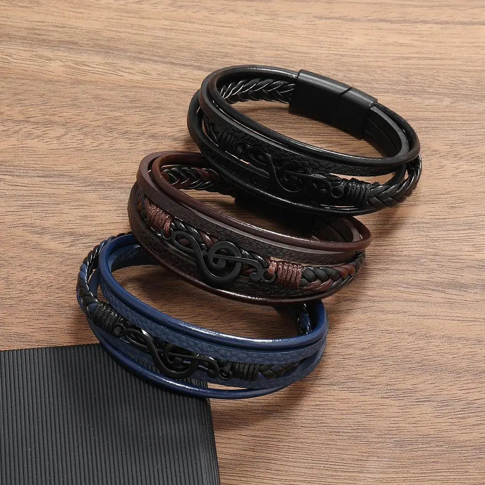 Braceletes Masculino Beethoven Couro