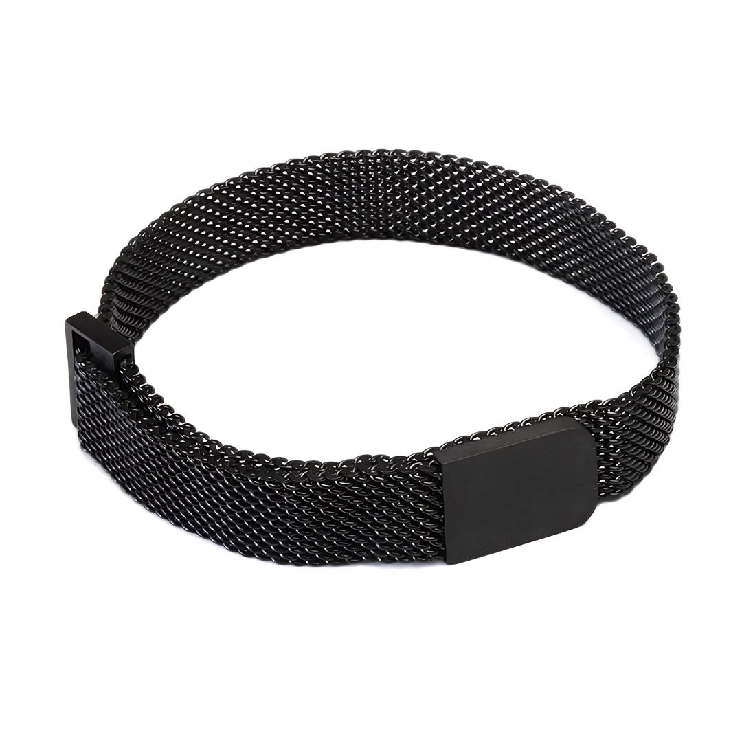 Pulseira Masculina Malha, Pulseira Masculina Preta, Pulseira Preta, Agma Brasil